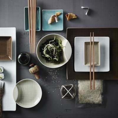 Piatto piano quadrato 27 cm Mesh Line Forest [ff99a095]