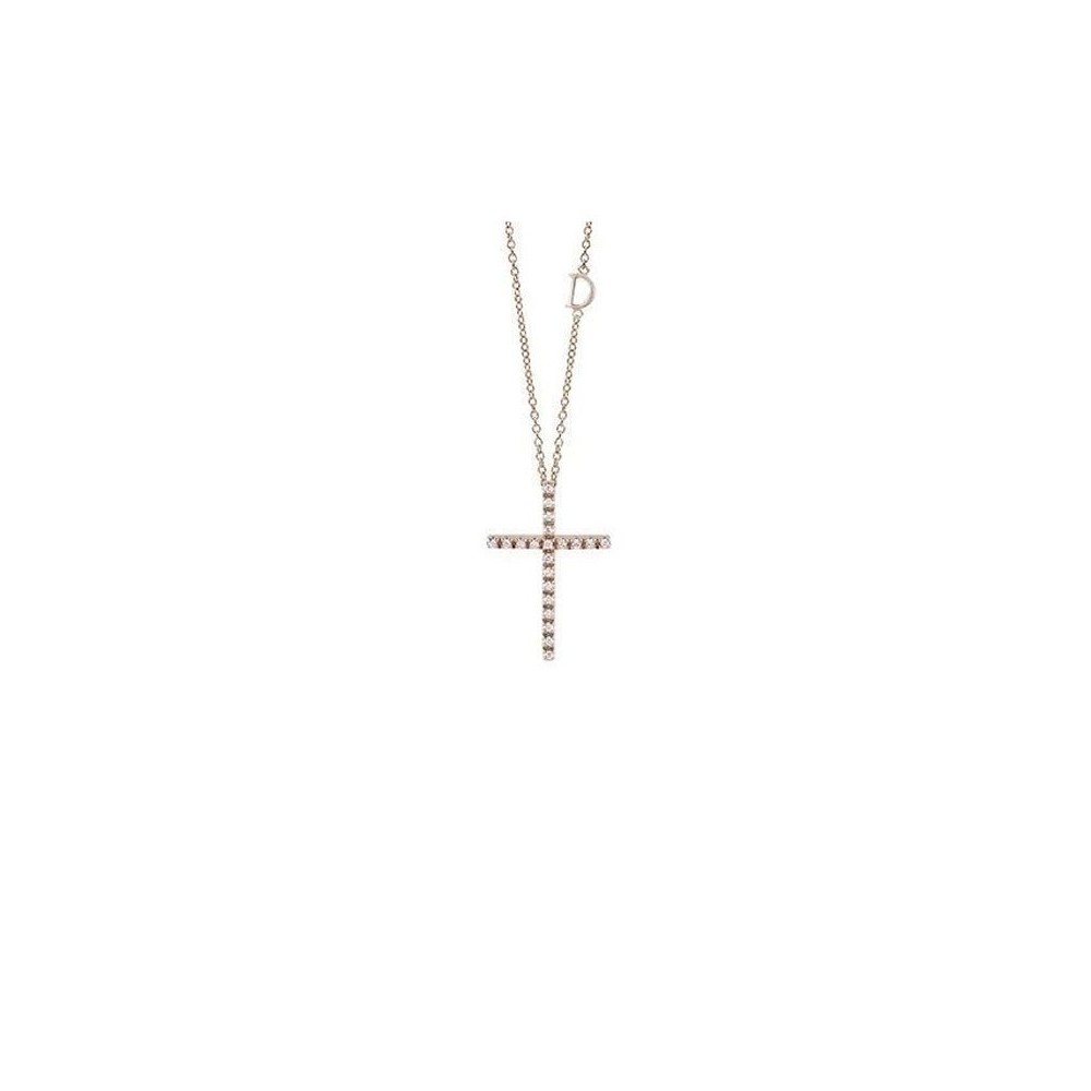 Collierino Croce oro rosa con diamanti [be431b1a]