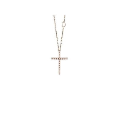 Collierino Croce oro rosa con diamanti [be431b1a]