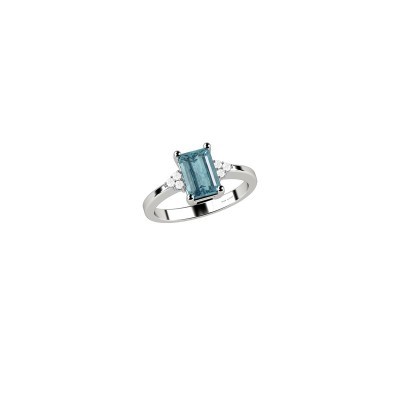 Anello Lux oro bianco 18kt acquamarina diamanti [e80fcc2f]