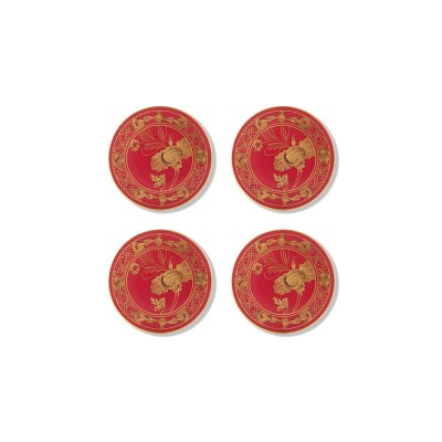 Set 4 pz Sotto Bicchiere Oriente Italiano Rubrum [35b29479]