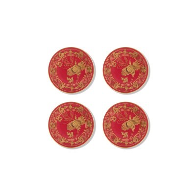 Set 4 pz Sotto Bicchiere Oriente Italiano Rubrum [35b29479]