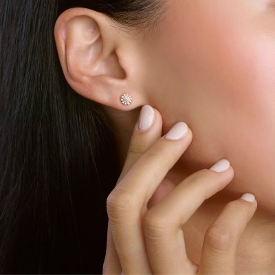 Orecchini Margherita oro rosa con diamanti [d15c6008]