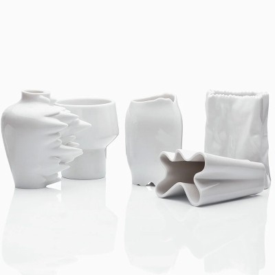 Vaso sacchetto  Tütenvase 9 cm Weiss [4192adc2]