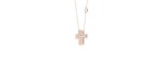 Collana Croce in oro rosa con diamanti [67a674e6]