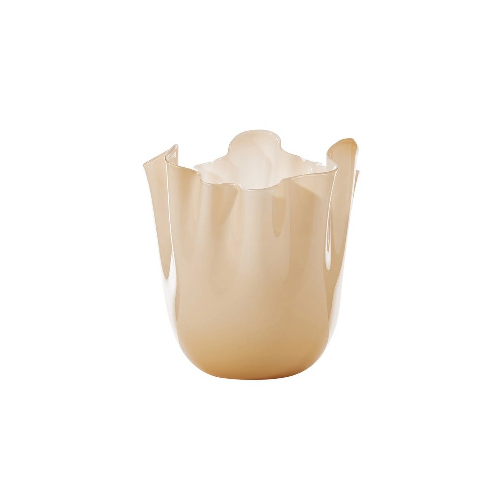 Vaso Fazzoletto Opalino Pesca/Lattimo H 24 cm [0d3a21dc]