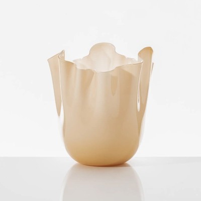 Vaso Fazzoletto Opalino Pesca/Lattimo H 24 cm [0d3a21dc]