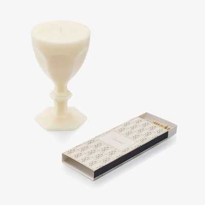 Candela bicchiere Harcourt Avorio 20 cm [7a375b4d]