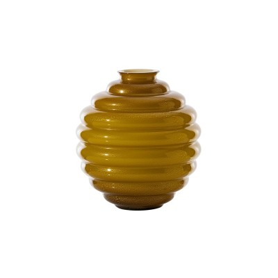 Vaso Deco Te foglia Oro / Pagliesco 18 cm [c2d4c8be]