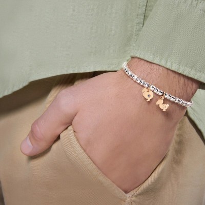 Charm Dodo oro rosa 9kt 1 Zaffiro Blu [3bf4b5eb]