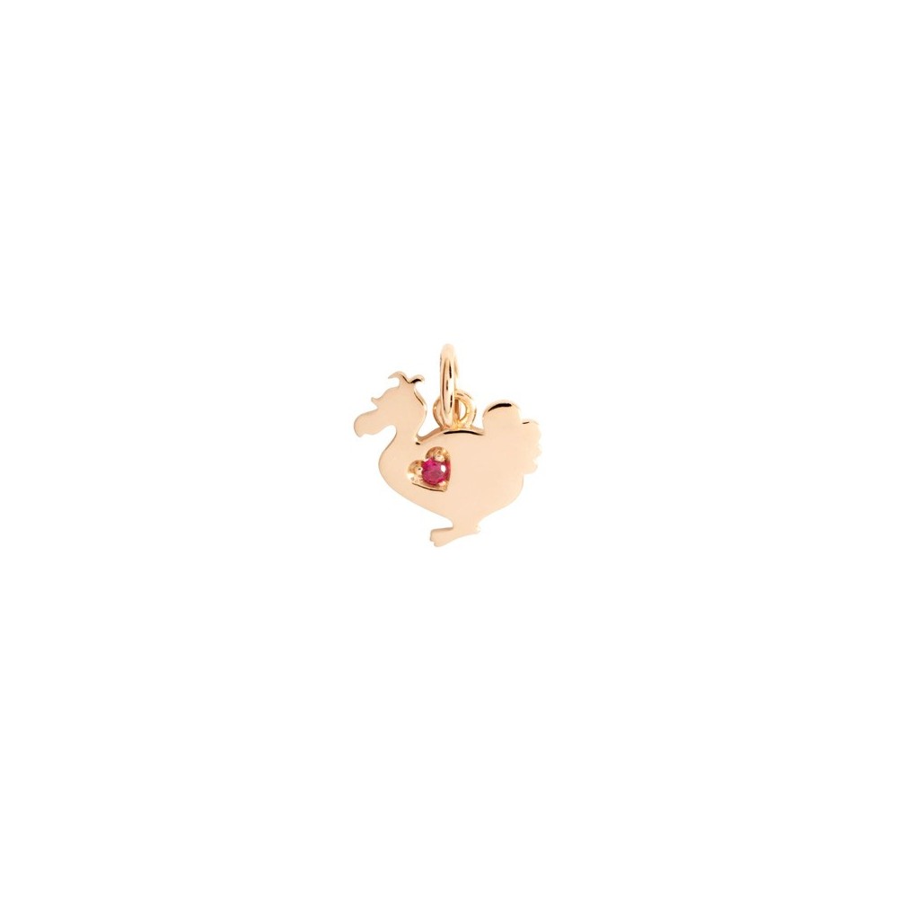 Charm Lady oro rosa 9kt 1 Rubino [cec0d0b1]