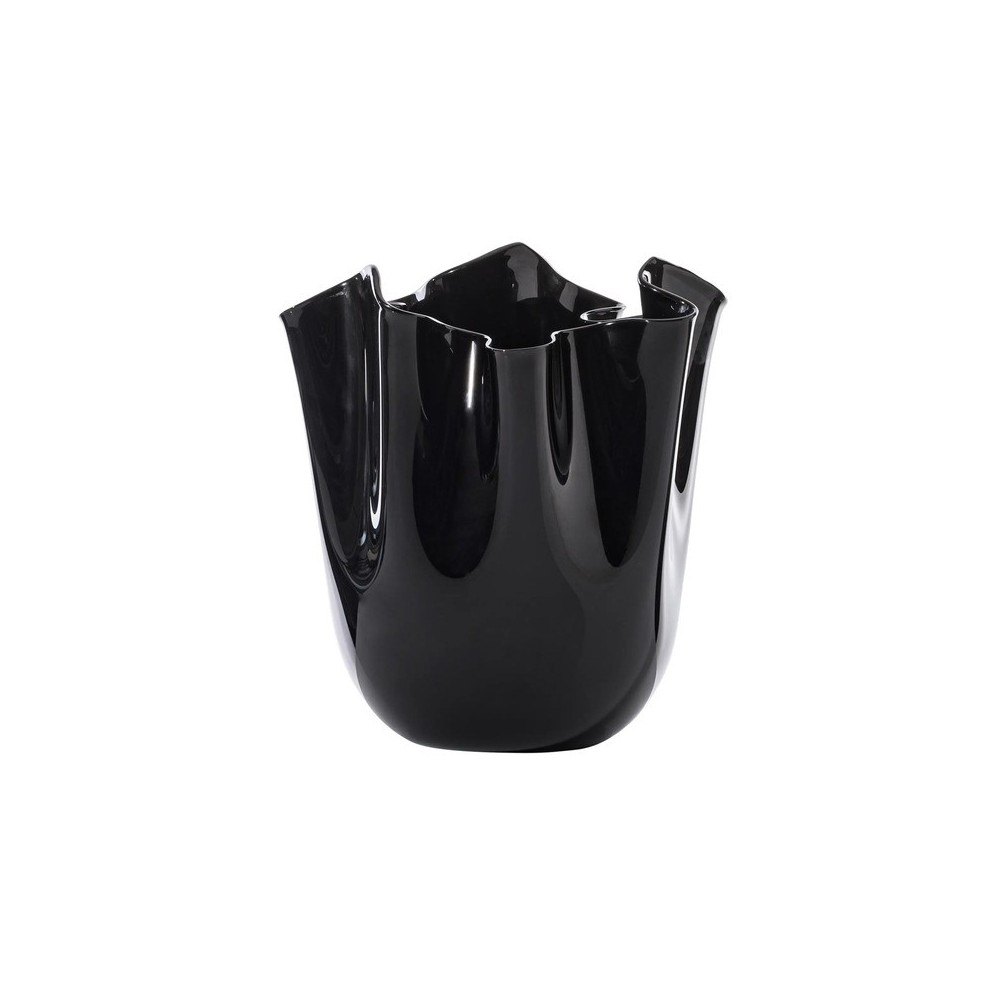 Vaso Fazzoletto Opalino Nero H. 31 cm [2fdf1310]