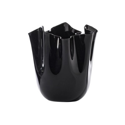 Vaso Fazzoletto Opalino Nero H. 31 cm [2fdf1310]