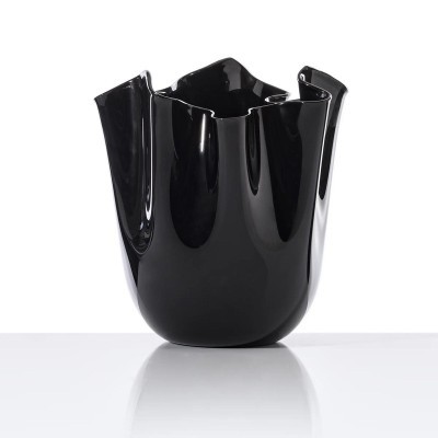 Vaso Fazzoletto Opalino Nero H. 31 cm [f6f9501d]