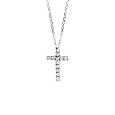 Collana Croce oro bianco e diamanti Virginia [8b89cdc0]