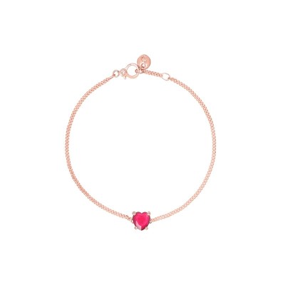 Bracciale Cuore oro rosa & Rubino sintetico [bf2ad804]
