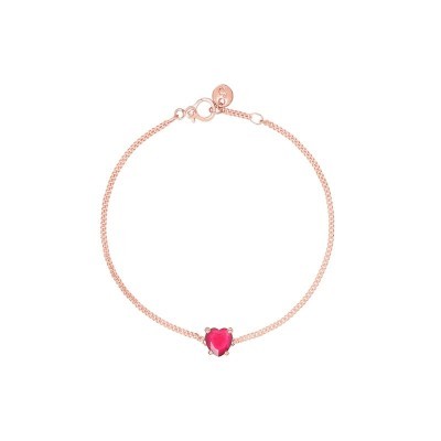 Bracciale Cuore oro rosa & Rubino sintetico [bf2ad804]