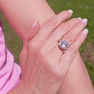 Anello Minou oro diamanti e acquamarina [bc96c4b9]