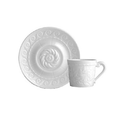 Tazza caffè con piattino Louvre Bianco [d717a67c]