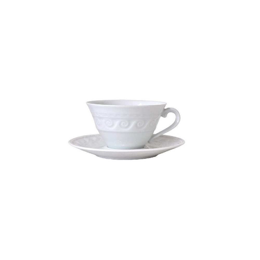 Tazza tè con piattino Louvre Bianco [6f578d94]