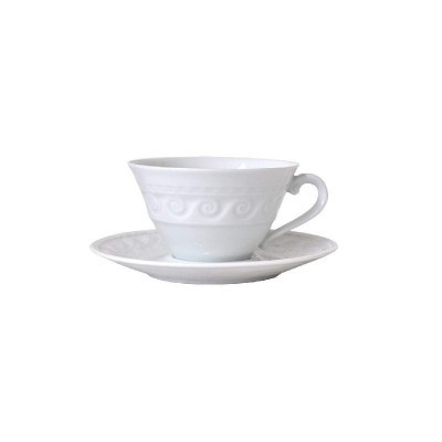 Tazza tè con piattino Louvre Bianco [6f578d94]