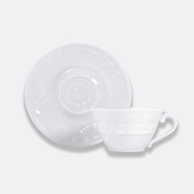 Tazza tè con piattino Louvre Bianco [6f578d94]