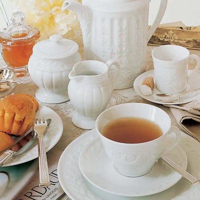 Tazza tè con piattino Louvre Bianco [016c0f9d]