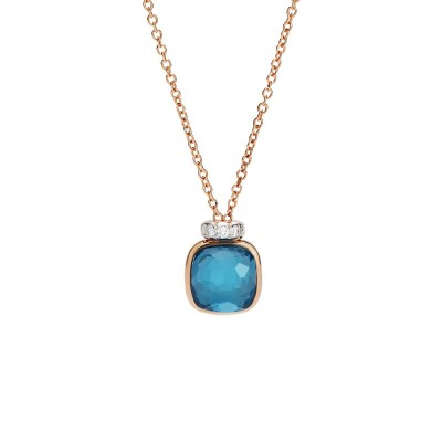 Collana con pendente Nudo Mini Topazio Blu London [9dab07f1]