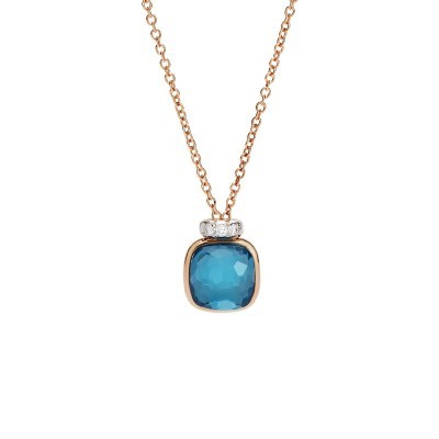 Collana con pendente Nudo Mini Topazio Blu London [9dab07f1]
