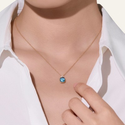 Collana con pendente Nudo Mini Topazio Blu London [448d44fc]