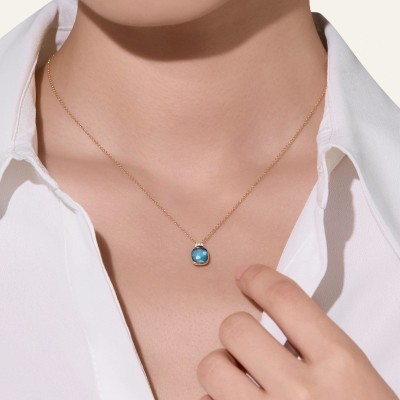 Collana con pendente Nudo Mini Topazio Blu London [448d44fc]