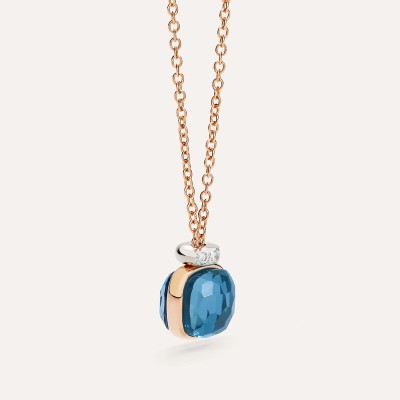 Collana con pendente Nudo Mini Topazio Blu London [f39085f8]