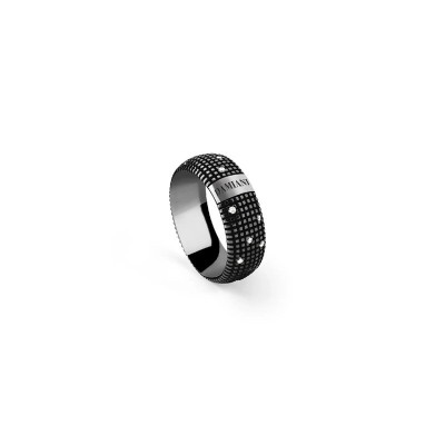 Anello Metropolitan oro bianco brunito e diamanti [0e62f216]