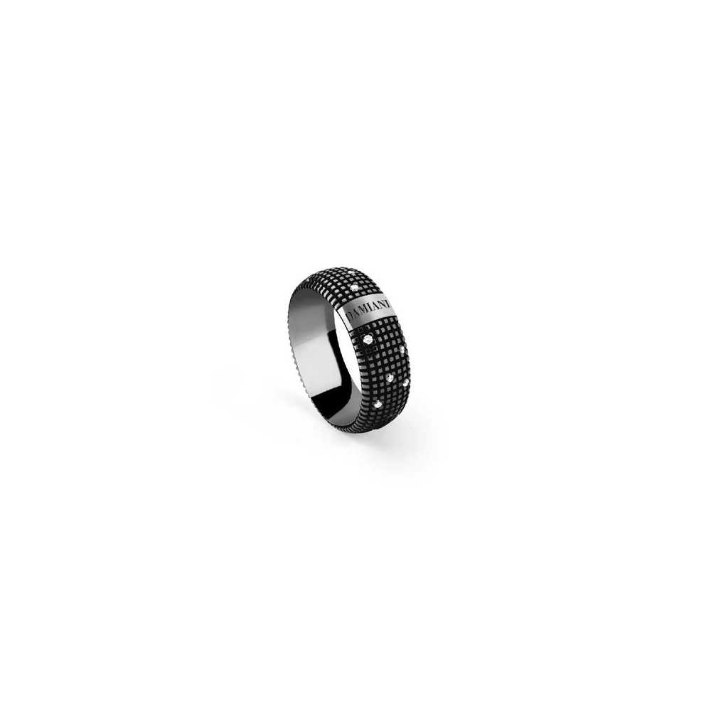 Anello Metropolitan oro bianco brunito e diamanti [0e62f216]
