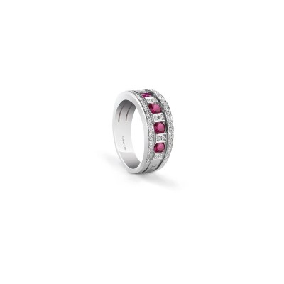 Anello Belle Époque oro bianco diamanti e rubini [1ef3ea49]