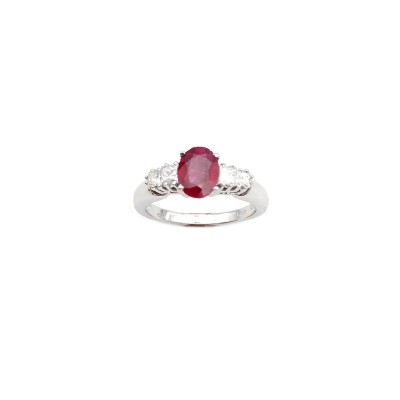 Anello Nardelli oro bianco diamanti e rubino [90107f0c]