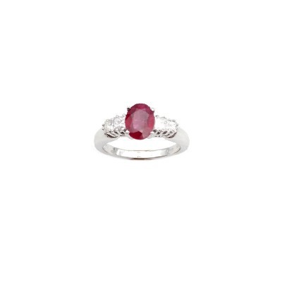 Anello Nardelli oro bianco diamanti e rubino [90107f0c]