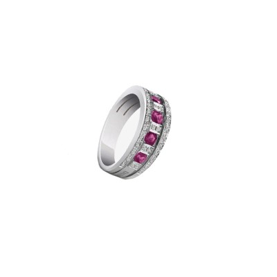 Anello Belle Epoque oro bianco diamante e rubino [c0faf43e]