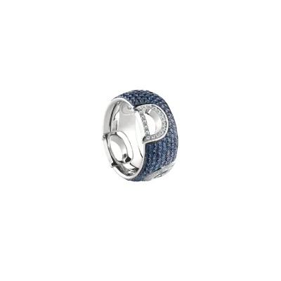 Anello D.Icon oro bianco diamante e zaffiro [41dd5855]