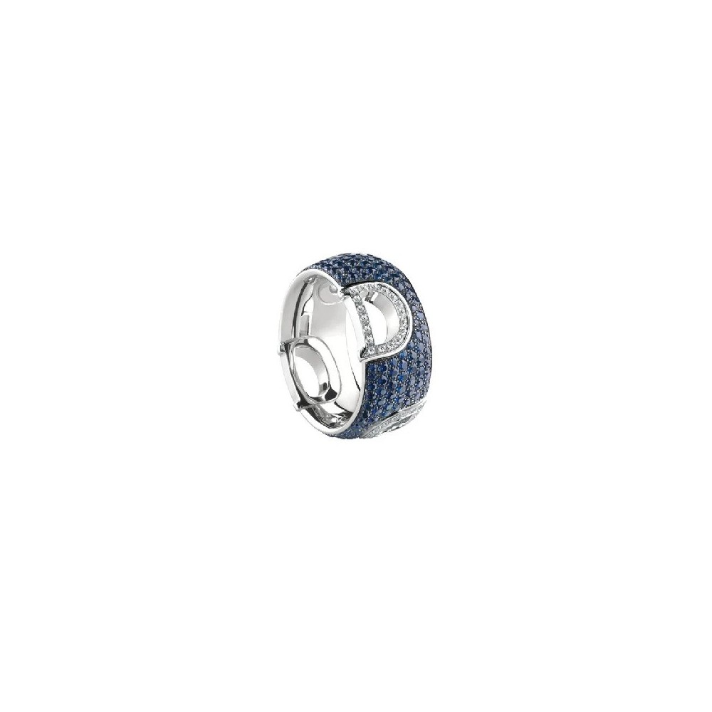 Anello D.Icon oro bianco diamante e zaffiro [41dd5855]