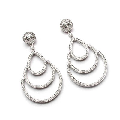 Orecchini Eclisse oro bianco e diamanti [d41e8bf0]