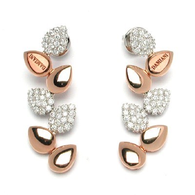 Orecchini Antera oro bianco/rosa e diamanti [72c3292e]