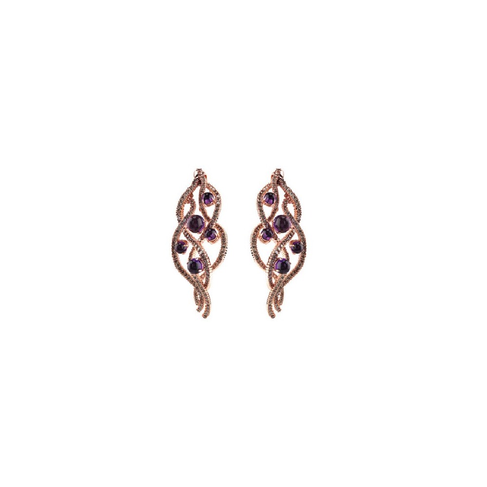Orecchini Natural Grace oro diamante e ametista [5cddb0ea]