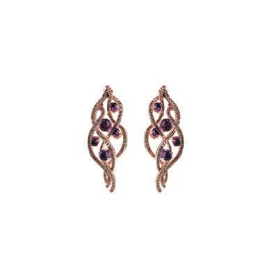 Orecchini Natural Grace oro diamante e ametista [5cddb0ea]
