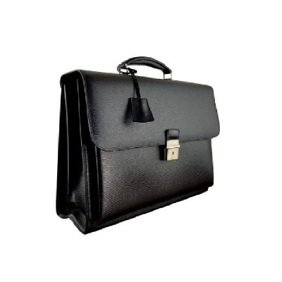 Cartella Nera in Pelle, 3 Scomparti [fcc78679]