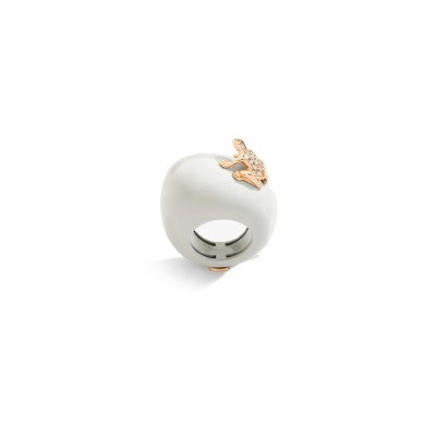 Anello Happy Frog B&W bianco oro rosa e diamanti [4684d6a5]