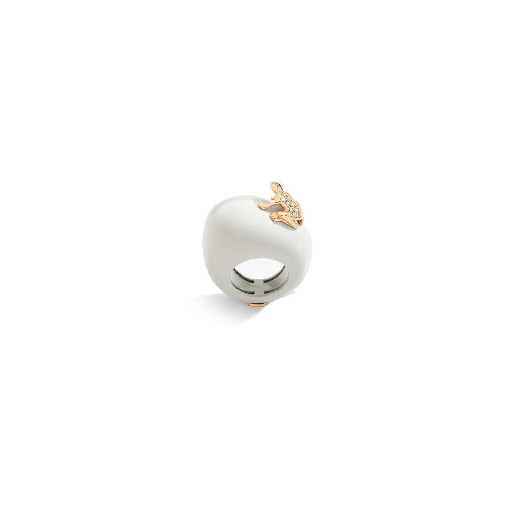 Anello Happy Frog B&W bianco oro rosa e diamanti [4684d6a5]