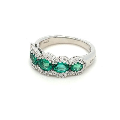 Anello Timeless oro bianco diamanti e smeraldo [533e88c4]