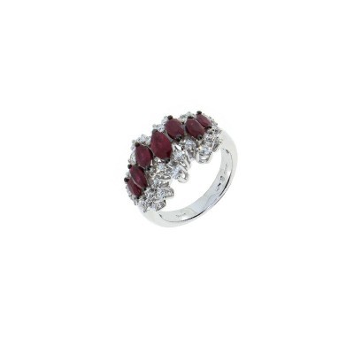 Anello Special Classic oro bianco diamante rubino [1227b50e]