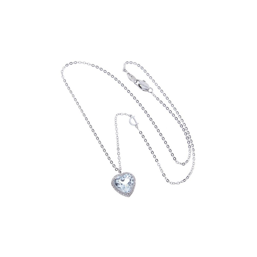 Collana Minou oro bianco e diamante acquamarina [5d0093ad]